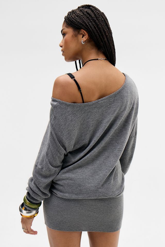 UO Destin Strickkleid mit Carmenausschnitt und Mini-Länge #3