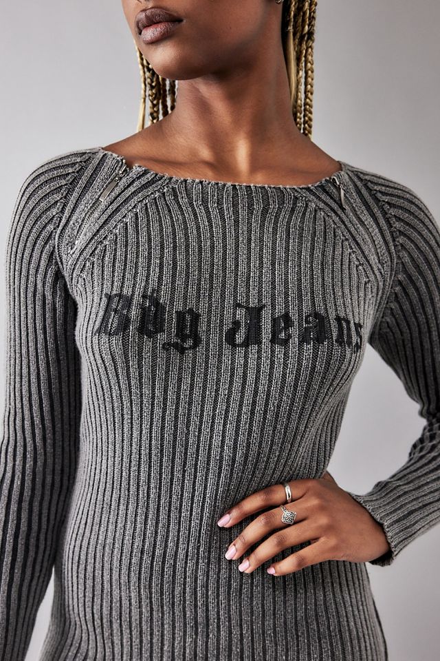 BDG Acid-Wash Logo Ribbed Knit Dress  #1