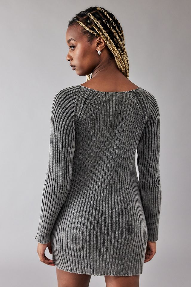 BDG Acid-Wash Logo Ribbed Knit Dress  #3