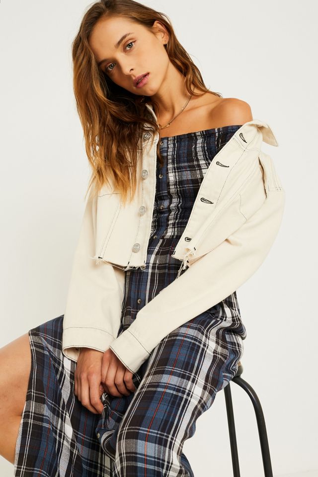 UO Monica Blue Check Midi Dress #1