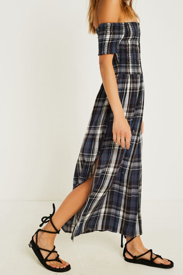 UO Monica Blue Check Midi Dress #2