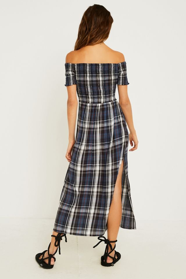 UO Monica Blue Check Midi Dress #3