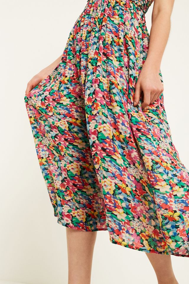UO Floral Halter Neck Picnic Midi Dress #2