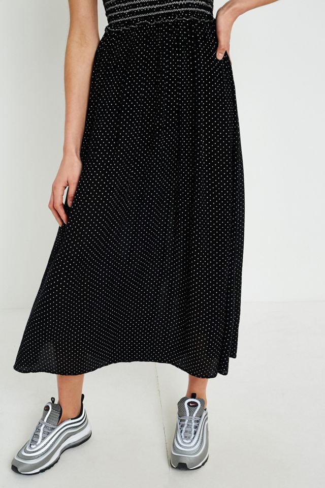 UO Picnic Polka Dot Smocked Halter Midaxi Dress #3