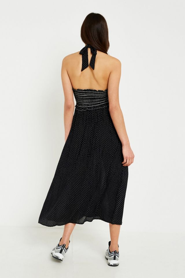 UO Picnic Polka Dot Smocked Halter Midaxi Dress #5