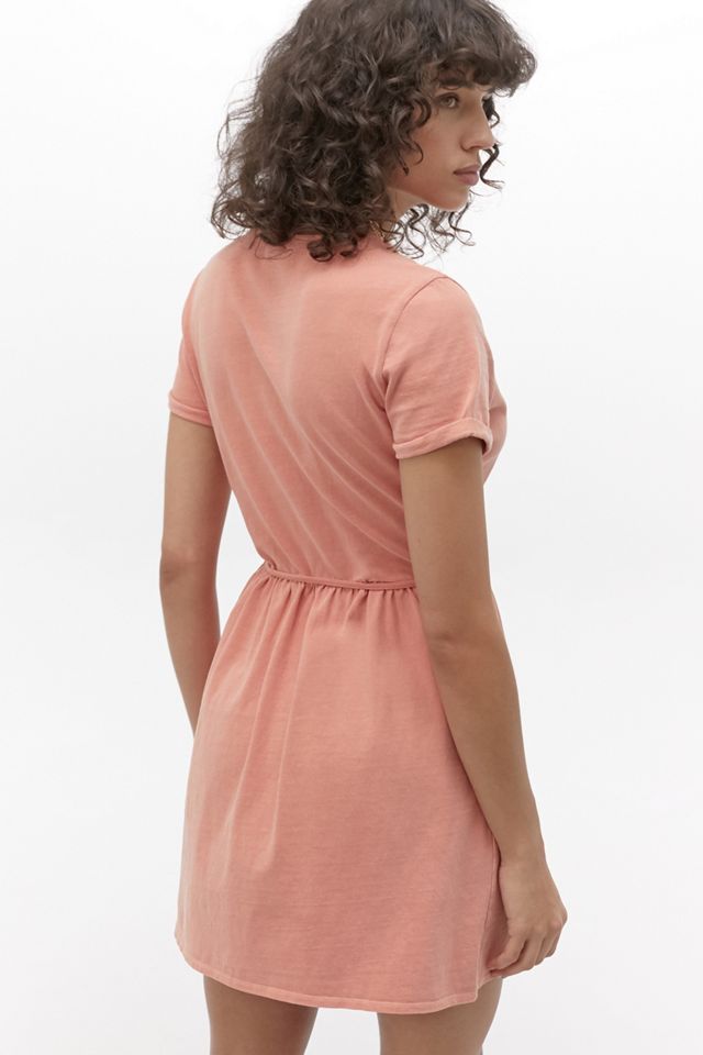 UO – Kurzes, verwaschenes Wickelkleid aus Baumwolle #3