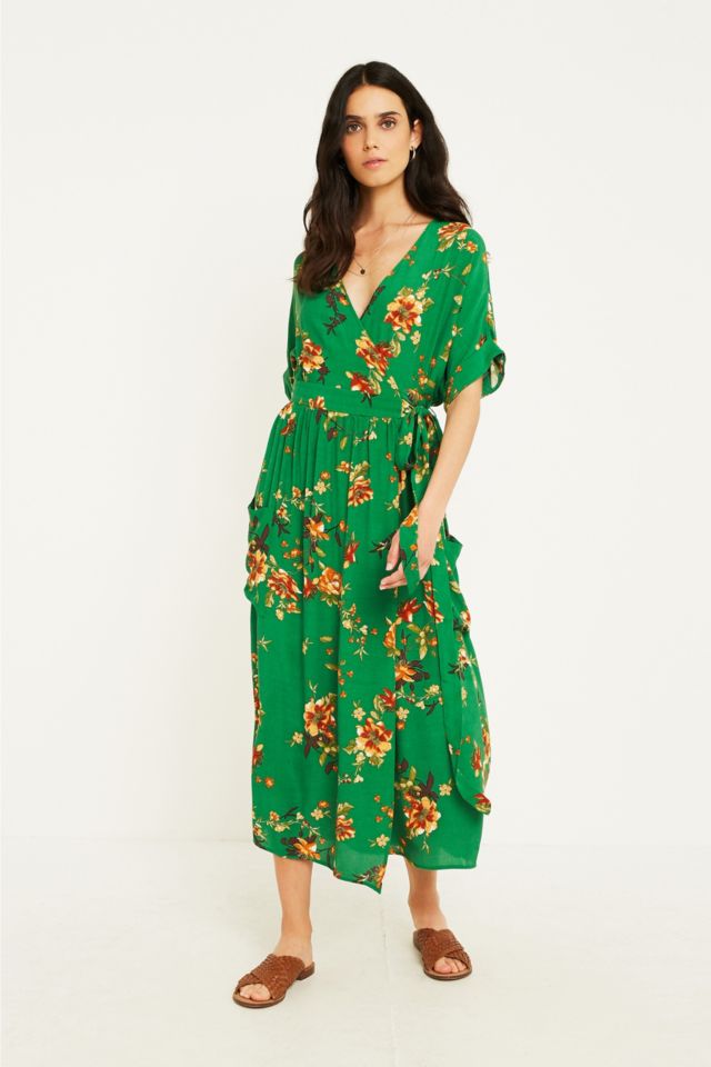 Urban outfitters hot sale green wrap dress