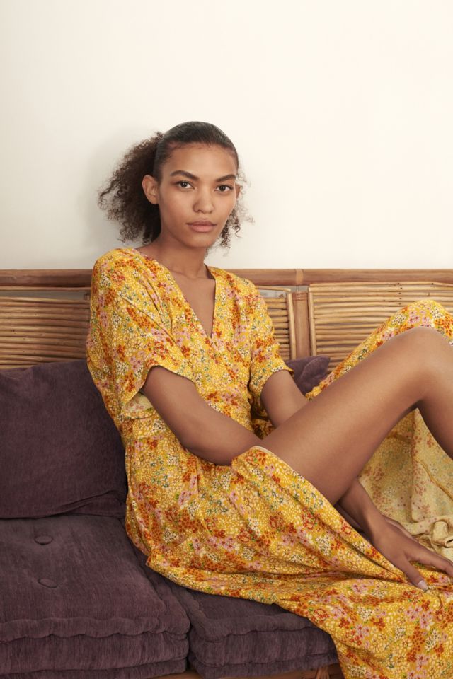 Urban outfitters 2025 yellow wrap dress