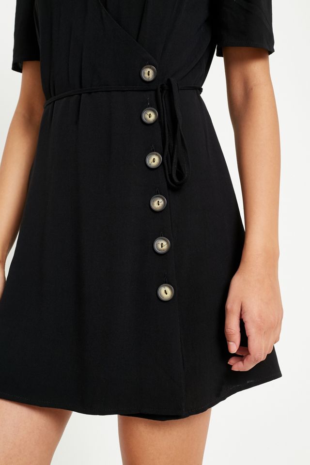 Pins & Needles Black Side-Button Wrap Dress #2