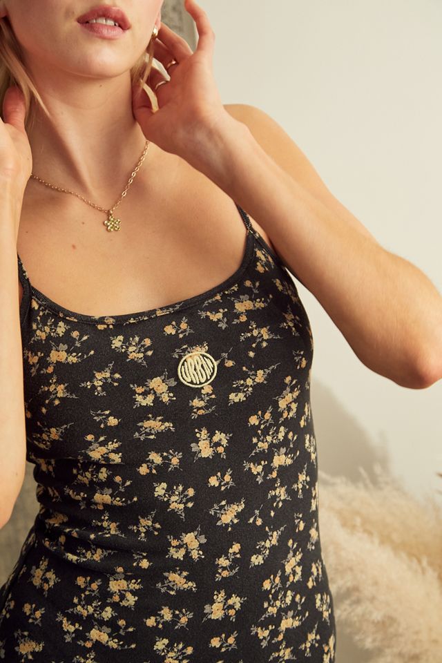 UO Black Floral Orla Mini Dress  #1