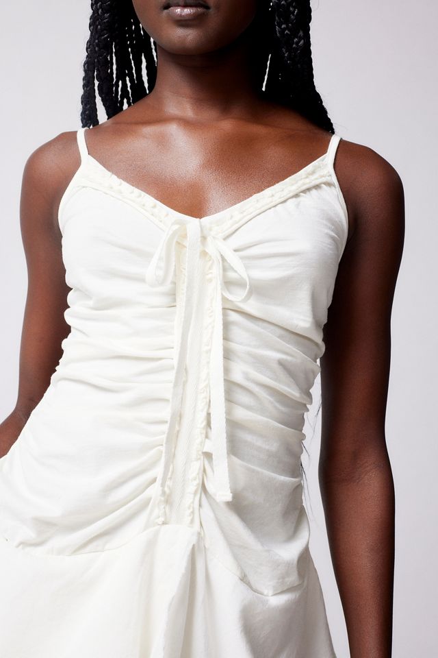 UO Roxy Dropped Waist Ruched Mini Dress  #3