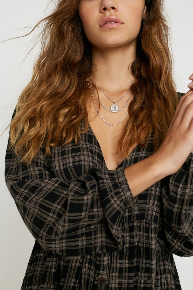 UO Check Tiered Mini Dress #1