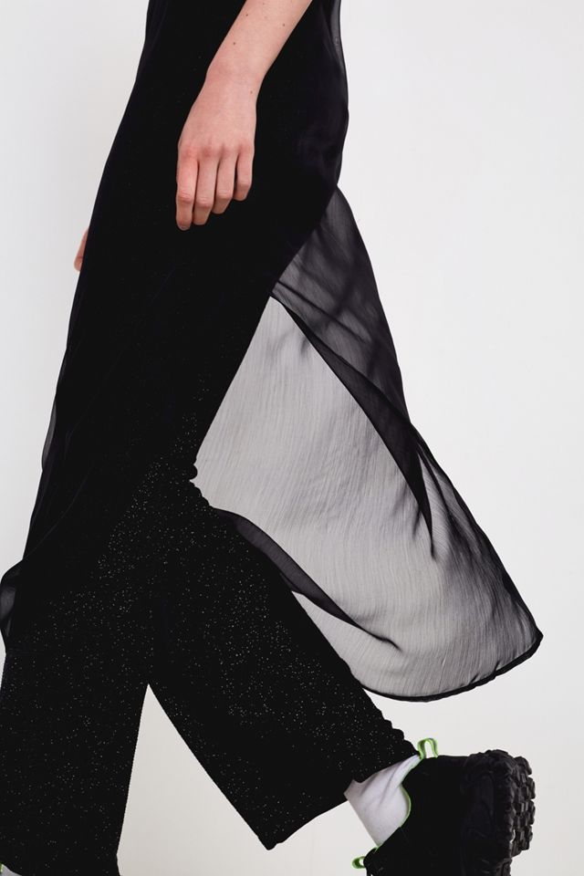UO Black Sheer Midi Slip Dress #2