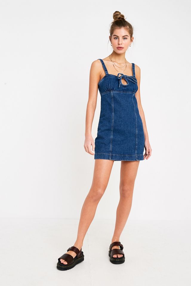 UO Kia Keyhole Denim Mini Dress #2