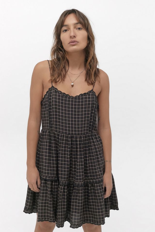 UO Hanna Printed Scallop Babydoll Mini Abito #2