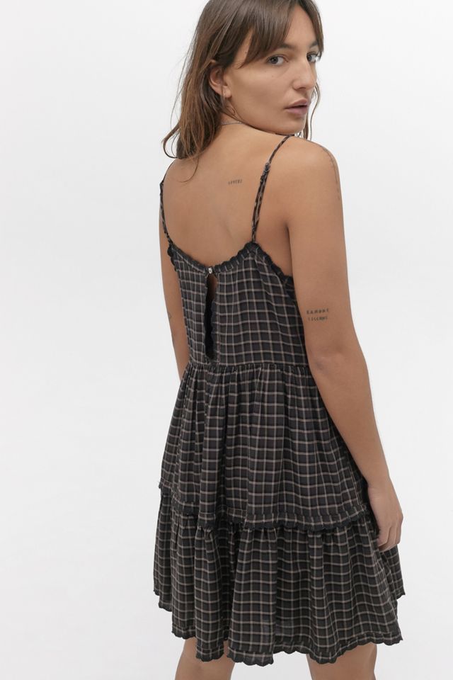 UO Hanna Printed Scallop Babydoll Mini Abito #3