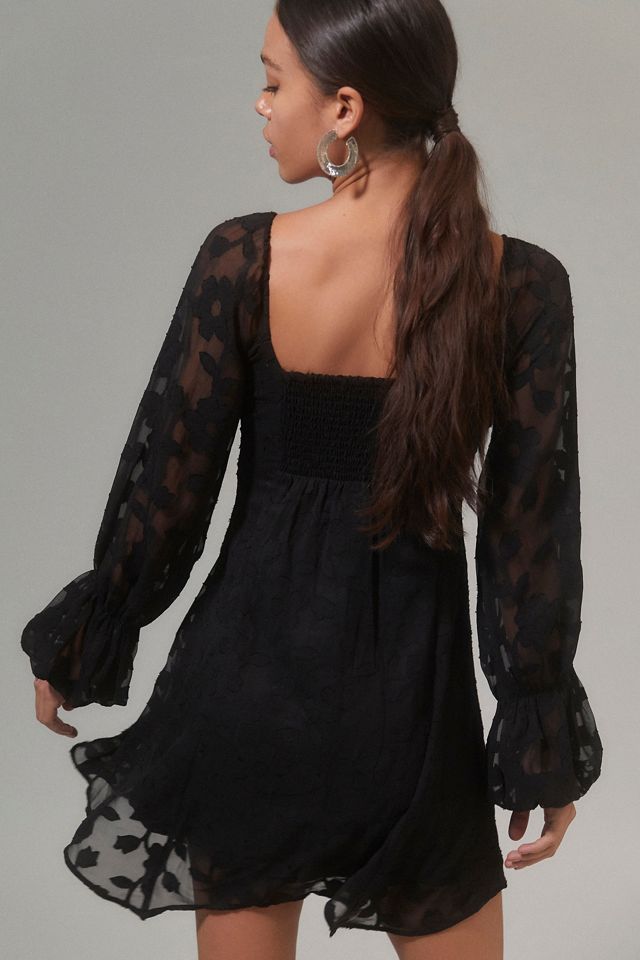 UO - Mini robe glycine noire en jacquard #5