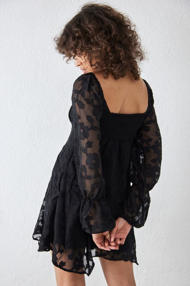 UO - Mini robe glycine noire en jacquard #3