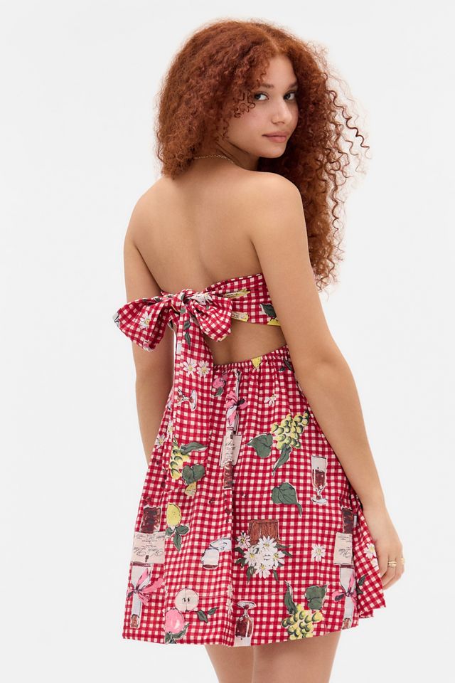 Abito mini BDG Juliana con scollo arricciato e lacci sul retro #3