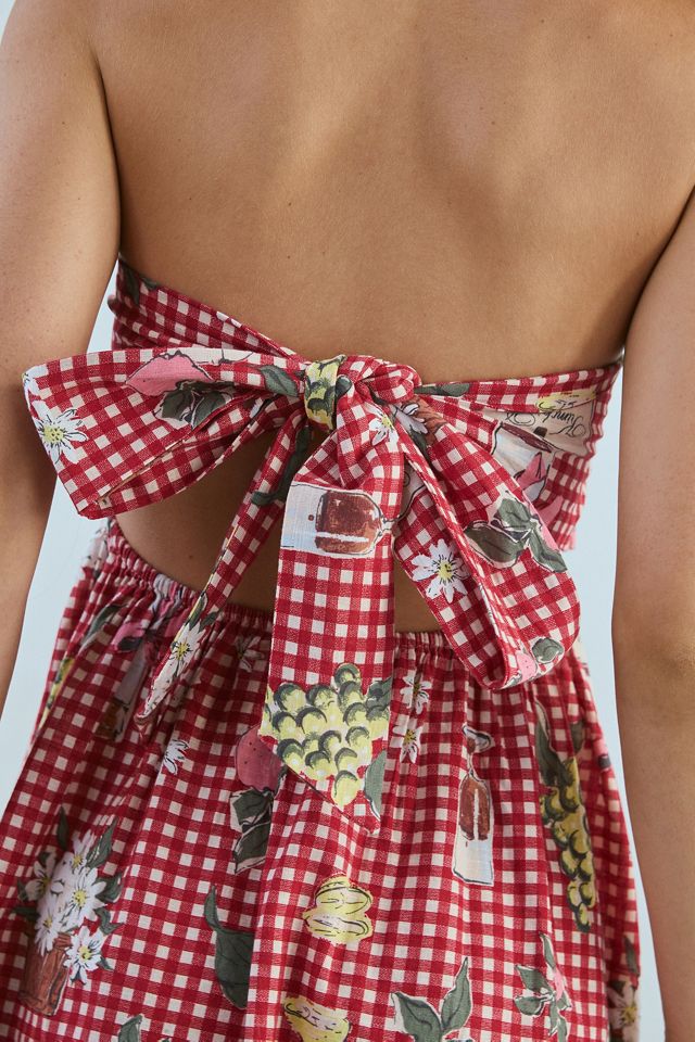 Abito mini BDG Juliana con scollo arricciato e lacci sul retro #4