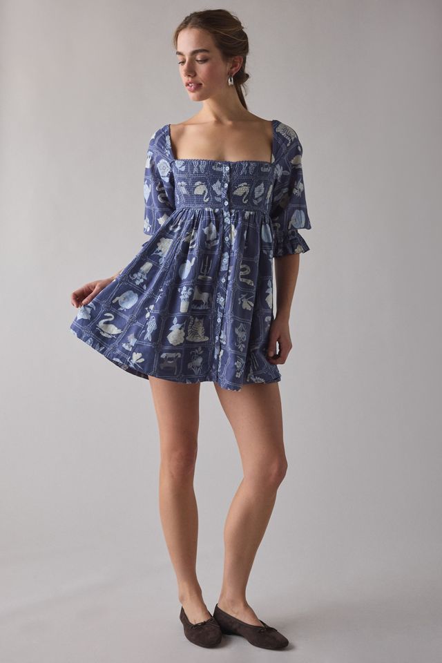 Robe mini Kimchi Blue mignonne comme un bouton #1
