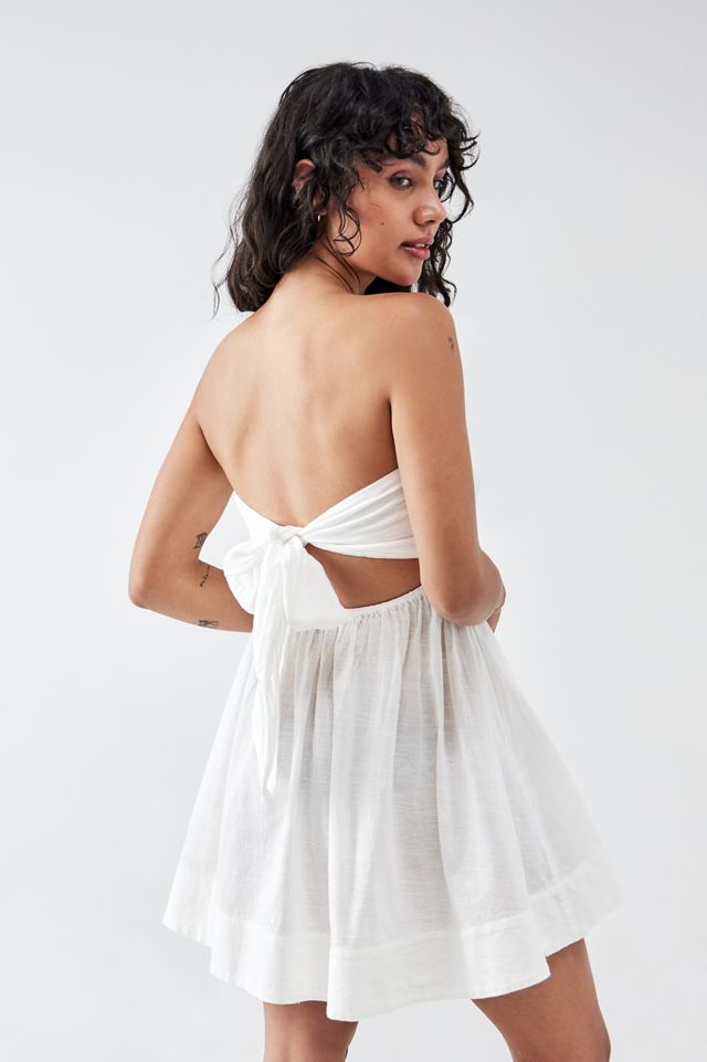 BDG Aurora White Smocked Mini Dress  #1