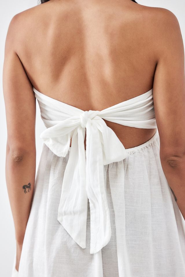 BDG Aurora White Smocked Mini Dress  #4