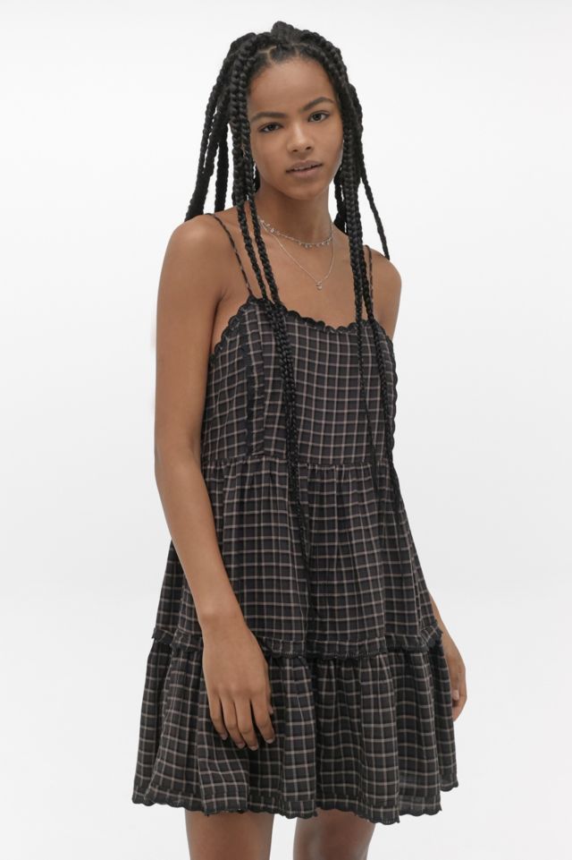 UO Hanna Plaid Mini Dress Urban Outfitters UK