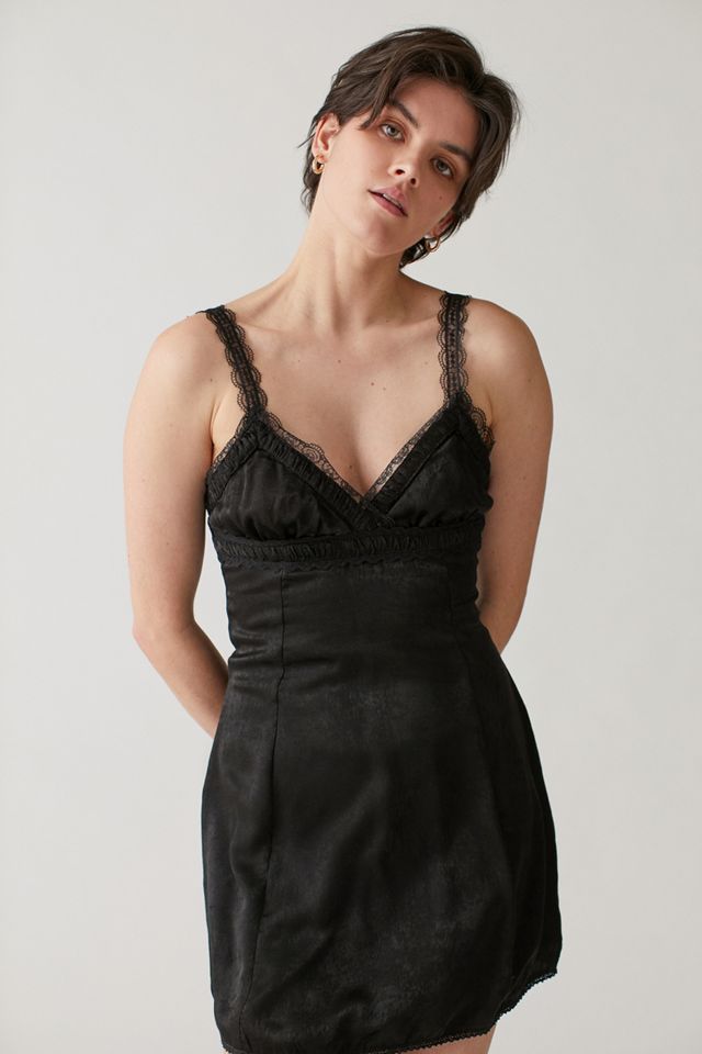 UO Ginny Lace Insert Slip Mini Dress | Urban Outfitters UK