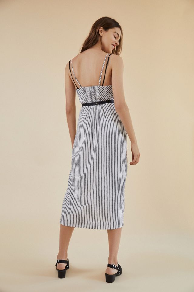 urban outfitters amber linen dress UO Amber Button-Down Linen Midi Dress