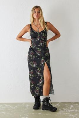 UO Mikayla Floral Midi Slip Dress | Urban Outfitters UK