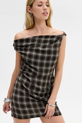 BDG Kariertes Drapiertes Minikleid