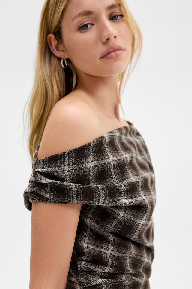 BDG Kariertes Drapiertes Minikleid #2