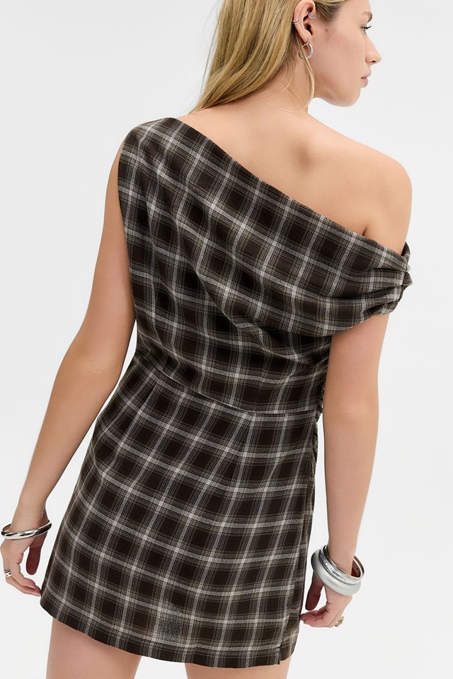 BDG Kariertes Drapiertes Minikleid #3