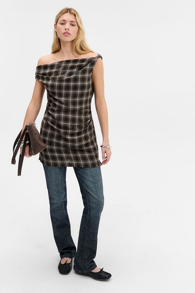 BDG Kariertes Drapiertes Minikleid #4