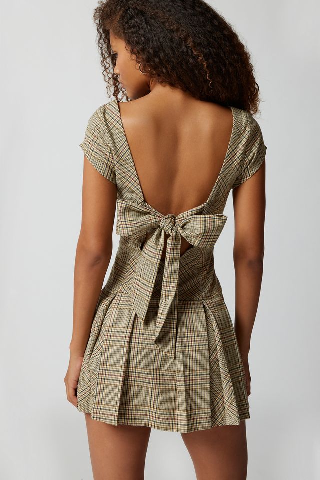 UO Bryan Vestido Mini Plisado con Lazo en la Espalda #3
