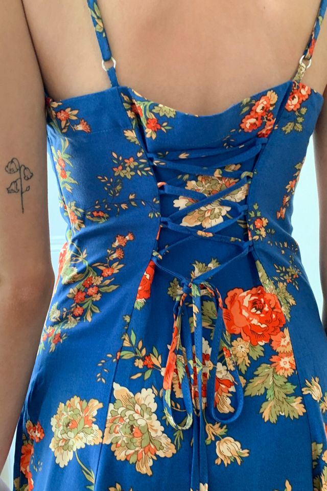 UO - Robe courte Darcy bleue à imprimé floral  #1