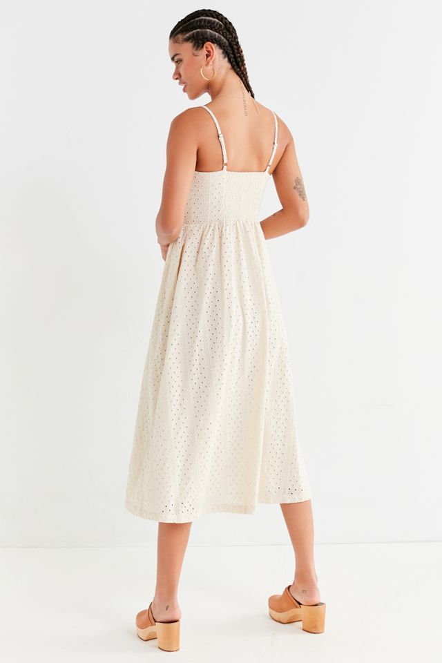 UO Abbie Eyelet Button-Through Dress #3