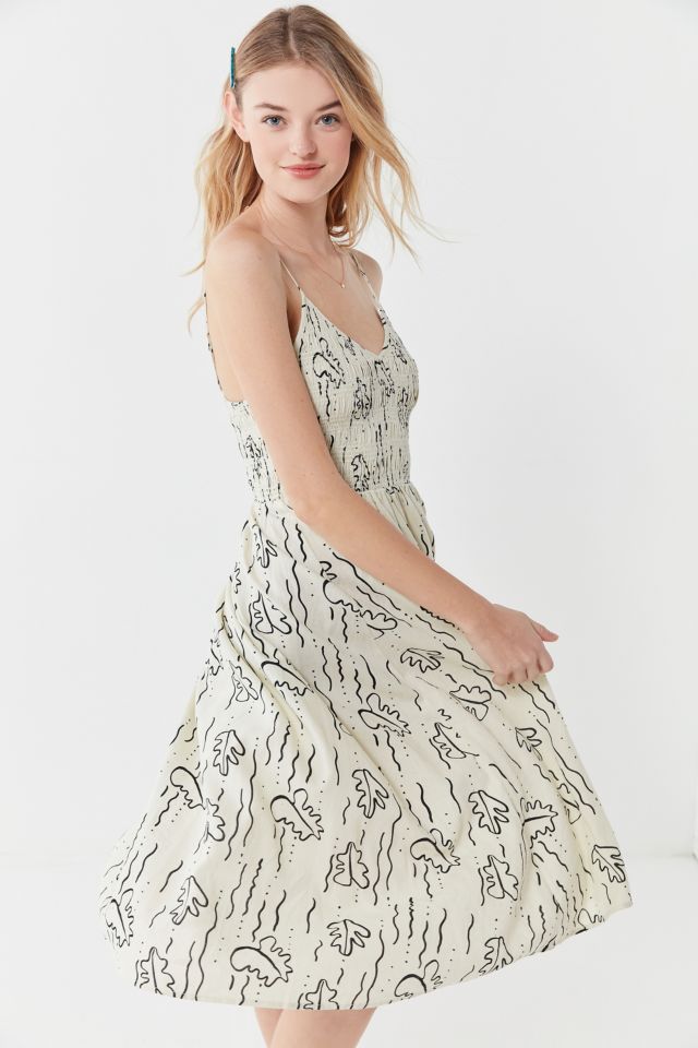 Uo ember smocked midi sale dress