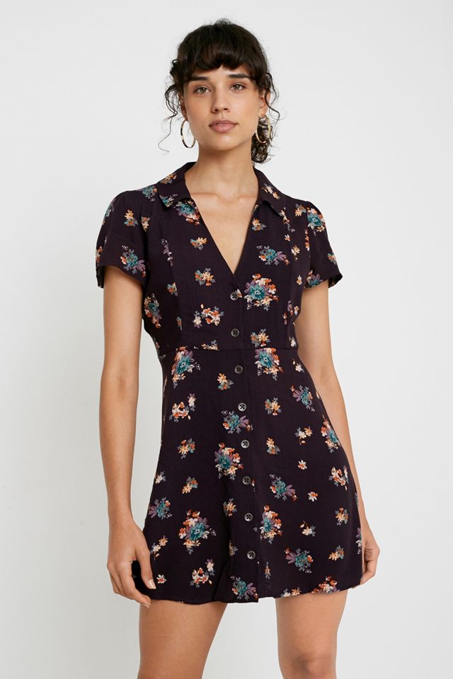 UO Mallory Floral Button-Through Shirt Dress #2
