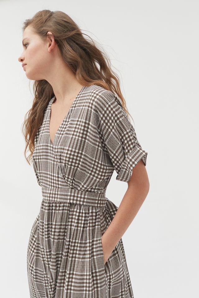 Urban outfitters store gingham wrap dress