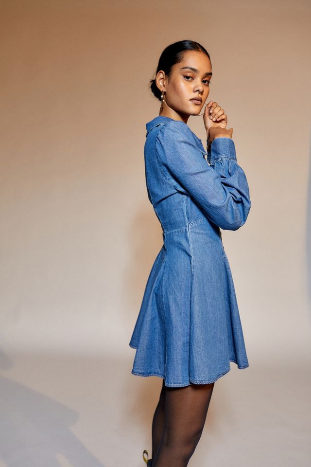 denim skater dress uk Skater dress denim effect blue Women's I Desigual.com