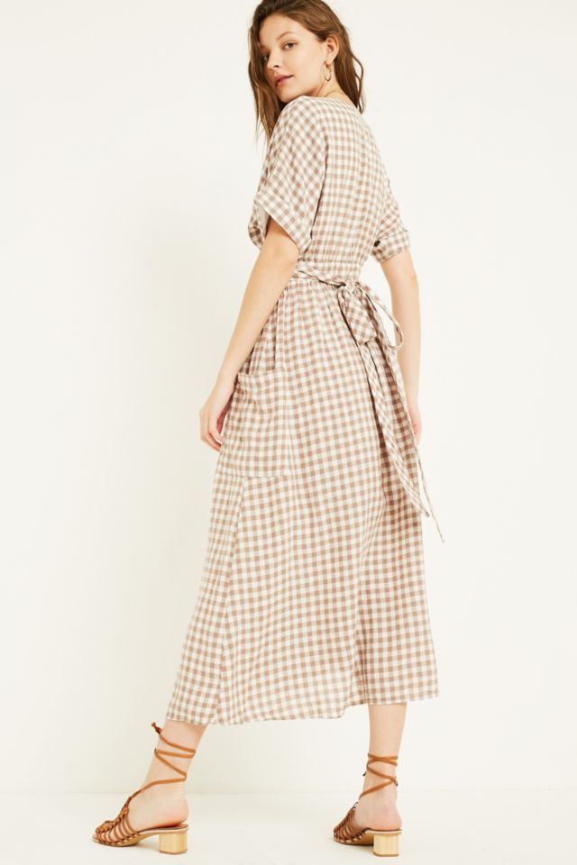 Urban outfitters gingham sale wrap dress