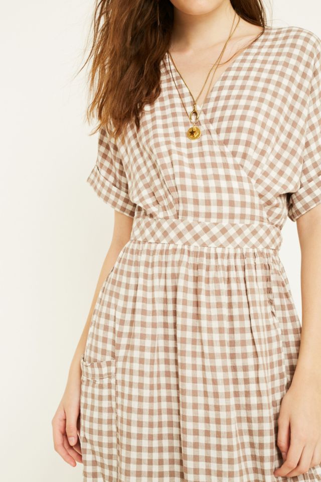 Urban outfitters 2025 gingham wrap dress