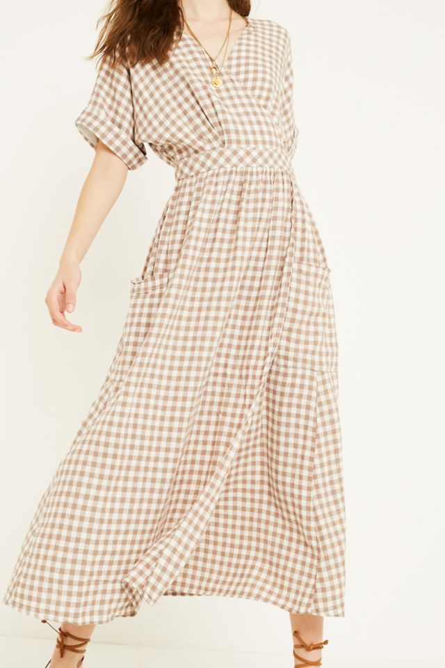 Urban outfitters gingham sale wrap dress