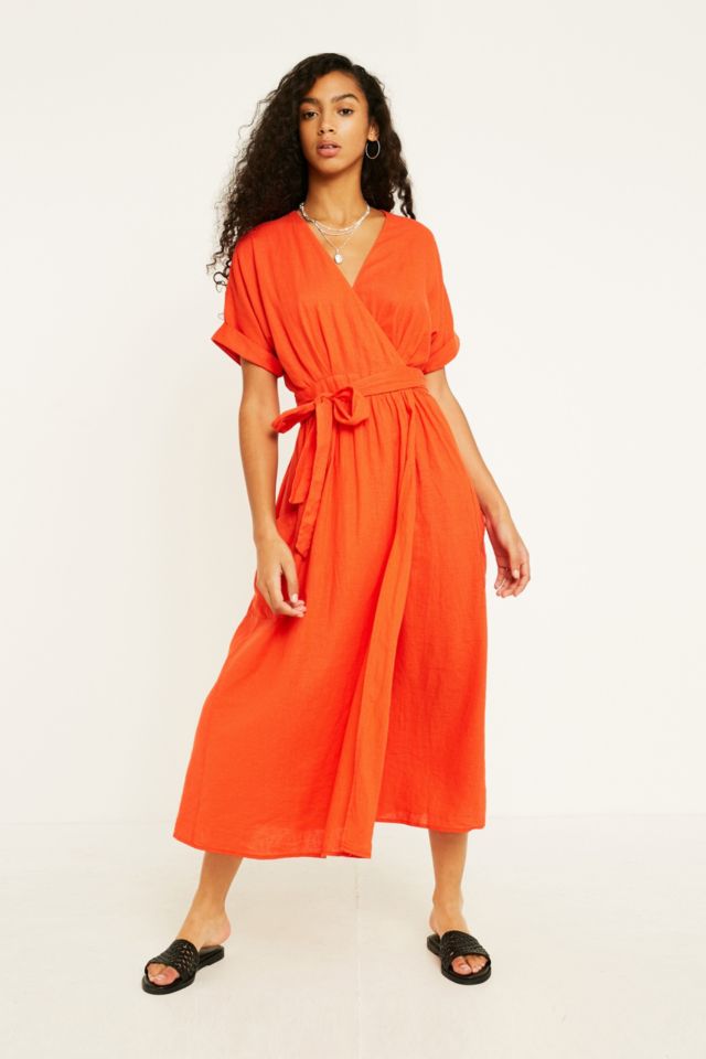 Urban outfitters 2025 red wrap dress