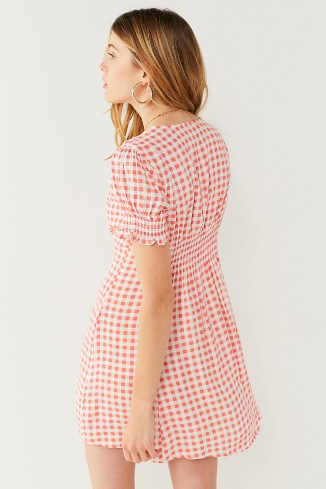 UO Molly Smocked Gingham Mini Dress #5