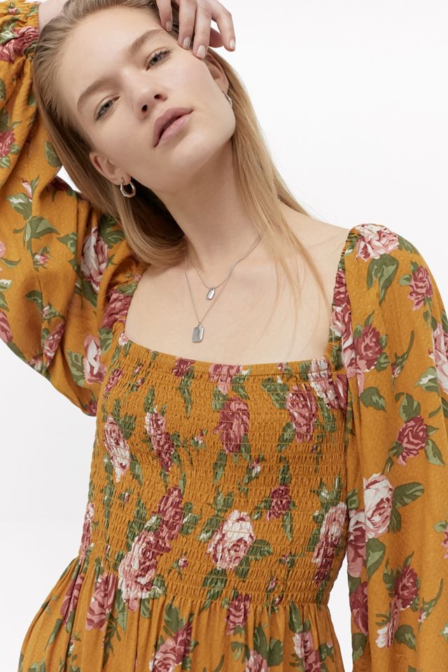 UO Odila Floral Smocked Midi Dress #2