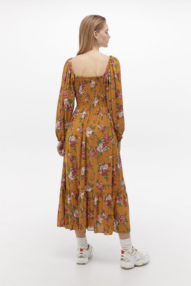 UO Odila Floral Smocked Midi Dress #3