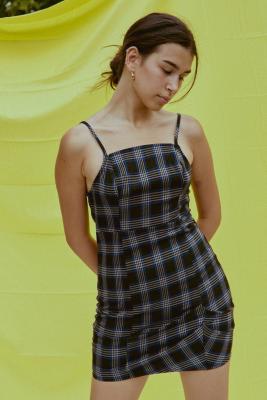 UO Monica Plaid Mini Dress